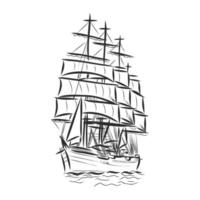 dibujo vectorial de velero vector