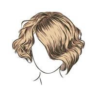 women's hairstyle vector sketch