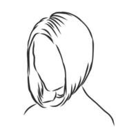 women's hairstyle vector sketch