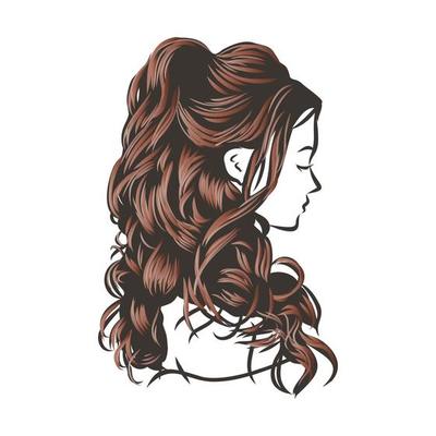 women's hairstyle vector sketch