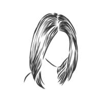 women's hairstyle vector sketch