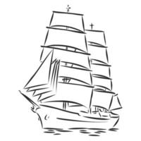 sailboat vector sketch