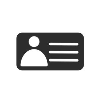 Identity card icon vector. simple concept of identity card, driver's license. simple flat shape vector