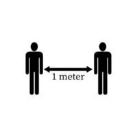 social distancing icon vector. prevent the spread of the corona virus, limit the queue distance vector