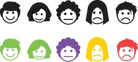 Funny Emoticons Set with Different Reactions for customer rating, review, feedback vector