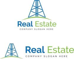 MInimal Real Estate Building Logo, Real Estate Developers Company vector