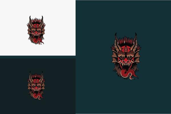 mascot design of red devil vector illustration
