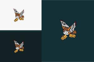 mascot design of eagle full colour vector