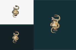 diseño de ilustraciones de serpiente enojado ilustración vectorial vector