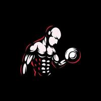 masculine fitness gym silhouette illustration vector