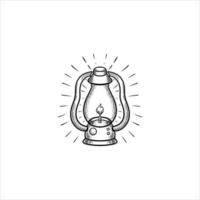 lantern retro hand drawn illustration vector