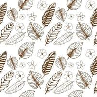 seamless pattern tropical leaves floral vector illustration