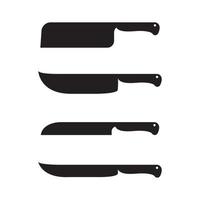 vector illustration knife silhouette set