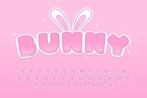 decorative bunny Font and Alphabet vector