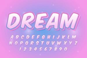 decorative dream Font and Alphabet vector
