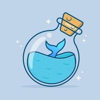 cute whale  inside the bottle vector