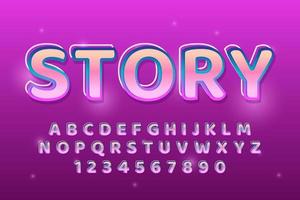 decorative story Font and Alphabet vector