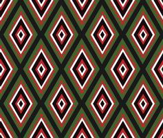 Tribal African ethnic seamless pattern with simple lines and figures in red, white and green. Vector traditional black background, textile, paper, fabric. Kwanzaa, Black history month, Juneteenth