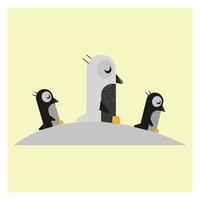 Web different simple penguins vector illustrations design