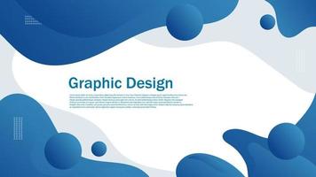 abstract blue flat curve background, dynamic minimal wave layout graphic vector