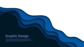blue ocean flat graphic wallpaper, modern multiple blue wave overlap background vector