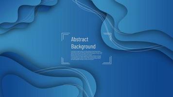 fondo de curva azul degradado 3d abstracto, fondo de arte de capa dinámica vector