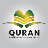 fundación quran y logotipo islámico vector