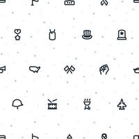 Seamless pattern of small US holidays icons with random dots on transparent background
