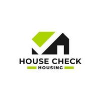 illustration of a house with checklist shape. real estate company logo. vector