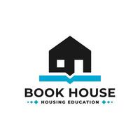 ilustración de una casa y un libro. logotipo de la empresa inmobiliaria. vector