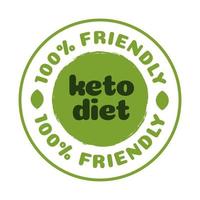 Keto friendly diet nutrition vector badge