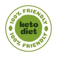 insignia de vector de nutrición de dieta amigable con keto