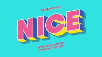 Vector nice font 3d bold style