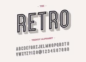 Retro trendy alphabet modern typography vector