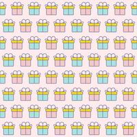 Gift seamless pattern color style on pink background for poster vector