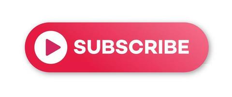 Subscribe red button with shadow vector