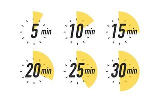 Timer icon set isolated on white background vector