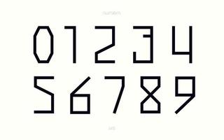 Vector number set thin style modern typography