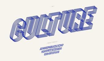 Vector culture font line style trendy typography