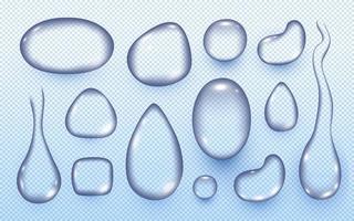 Drop water set 3d realistic style vector
