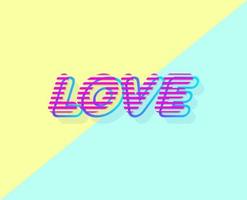 Vector love sign on colorfull style blue pink background for promotion