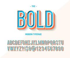 Bold font colorful 3d style. Modern typeface trend typography. vector