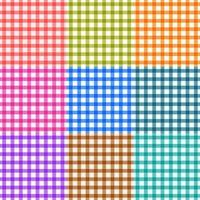 Checkered tablecloths seamless pattern set different color vector