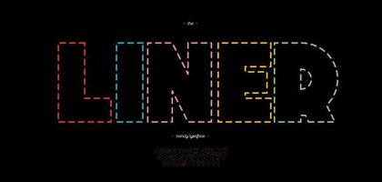 Vector liner font colorful line style