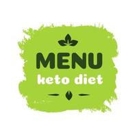 menú keto amigable dieta nutrición vector insignia