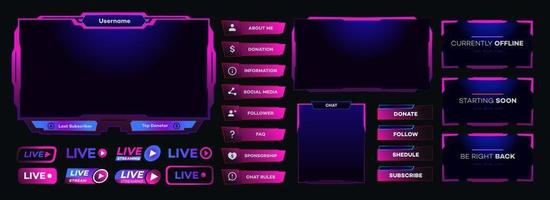 Vector streaming screen panel overlay game