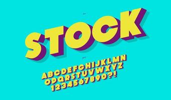 Vector stock font 3d bold style for party poster