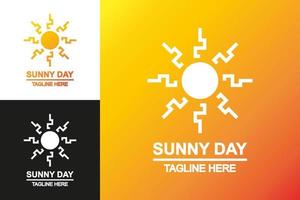 vector sunny day logo set modern gradient style for summer emblem