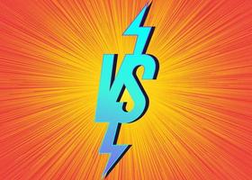 Versus banner with vs sign on orange bright background vector