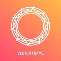 estilo de línea de color blanco de marco vectorial aislado en fondo naranja para centro de spa vector
